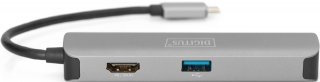 Digitus DA-70891 USB Type-C to HDMI USB SD MicroSD Dönüştürücü