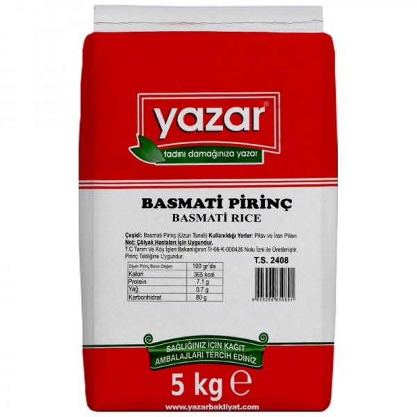 Yazar Basmati Pirinç 5 kg