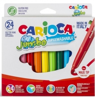 Carioca Jumbo Süper Yıkanabilir Keçeli Boya Kalemi 24'lü
