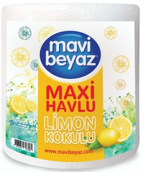 Mavi Beyaz Maxi Limon Kokulu Kağıt Havlu