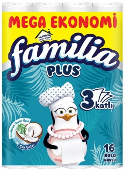 Familia Plus Hindistan Cevizi Özlü Kağıt Havlu 16 Rulo