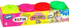 Fatih Mini Oyun Hamuru 4 Renk Neon 200 g resim