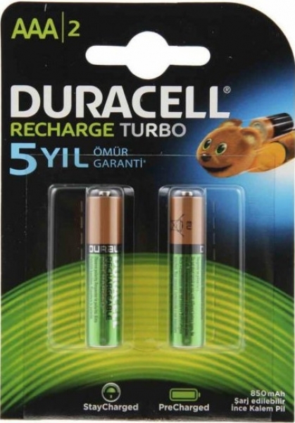 Duracell Şarj Edilebilir AAA 850 mAh İnce Kalem Pil