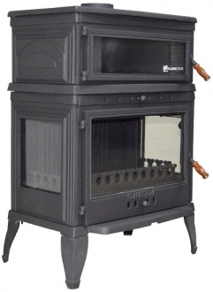 Flame Stove Retro Lüx Dik Fırınlı Şömine Soba