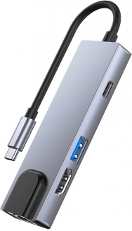 Primex Type-C to USB 3.0 HDMI SD MicroSD RJ45 USB-C Dönüştürücü