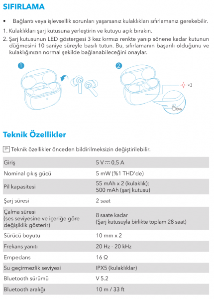 Anker Soundcore Life P2i Tam Kablosuz Kulaklık