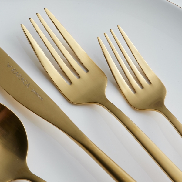 Karaca Orion Shiny Mat Gold 30 Parça Çatal Kaşık Bıçak Takımı