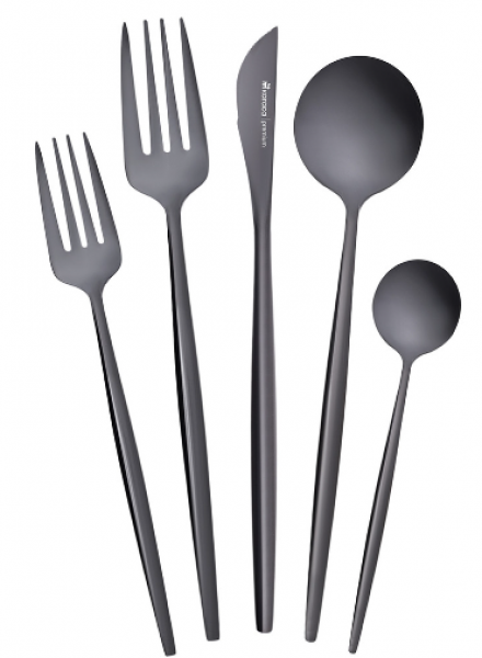 Karaca Orion Shiny Black 30 Parça Çatal Kaşık Bıçak Takımı