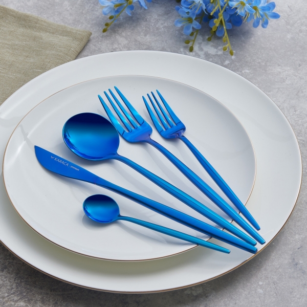 Karaca Orion Shiny Blue 30 Parça Çatal Kaşık Bıçak Takımı