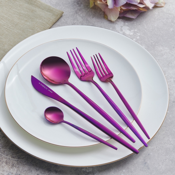 Karaca Orion Shiny Purple 30 Parça Çatal Kaşık Bıçak Takımı
