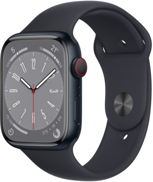 Apple Watch Series 8 Cellular 45mm Alüminyum Kasa ve Spor Kordon Akıllı Saat