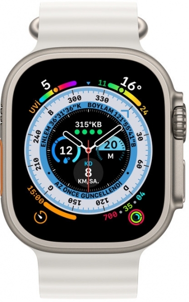 Apple Watch Ultra Titanyum Kasa ve Ocean Kordon Akıllı Saat