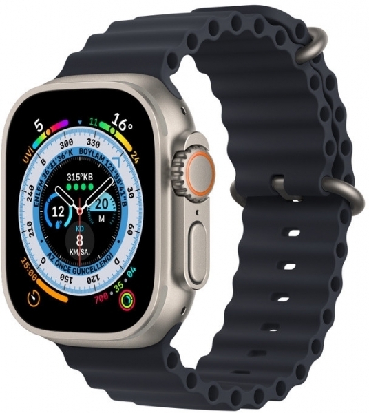 Apple Watch Ultra Titanyum Kasa ve Ocean Kordon Akıllı Saat