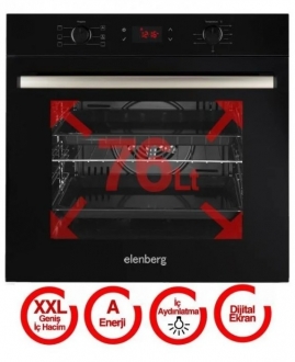 Elenberg ELB-627 Siyah Ankastre Fırın