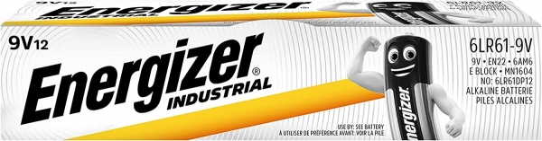Energizer Industrial 9V 6LR61 EN22 12'li Dikdörtgen Pil