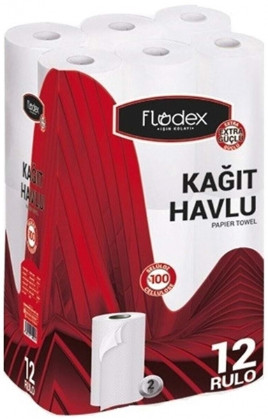 Flodex Çift Katlı Kağıt Havlu 12 Rulo