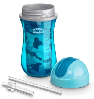 Chicco Isı Yalıtımlı Pipetli Spor Bardak Mavi