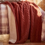 Karaca Home Woodland Kırmızı Cozy Throw Tv Battaniyesi 130x170 cm resim