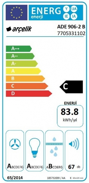 Arçelik ADE 906-2 B Davlumbaz