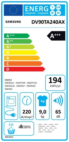 Samsung DV90TA240AX/AH Isı Pompalı Kurutma Makinesi