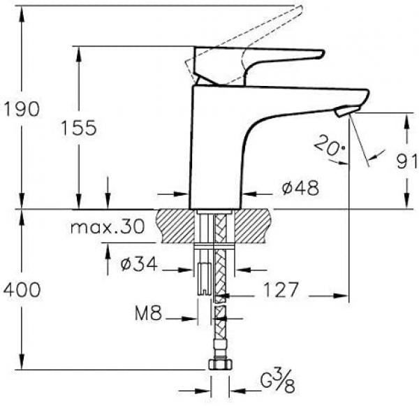 Artema Rex-Line A42372 Lavabo Bataryası