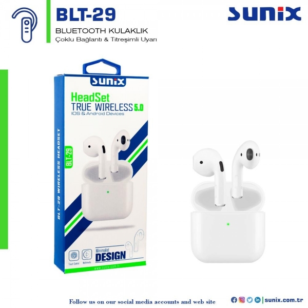 Sunix BLT-29 Tam Kablosuz Kulaklık