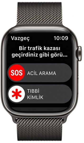 Apple Watch Series 8 Cellular 45mm Paslanmaz Çelik Kasa ve Milano Kordon Akıllı Saat
