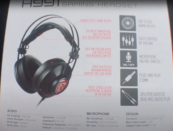 MSI H991 Kablolu Kulaklık