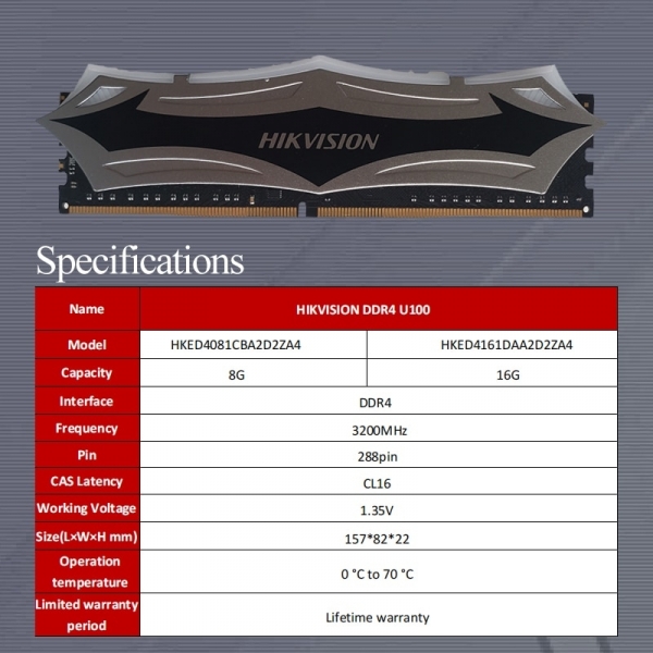 Hikvision U100 8 GB 3200 MT