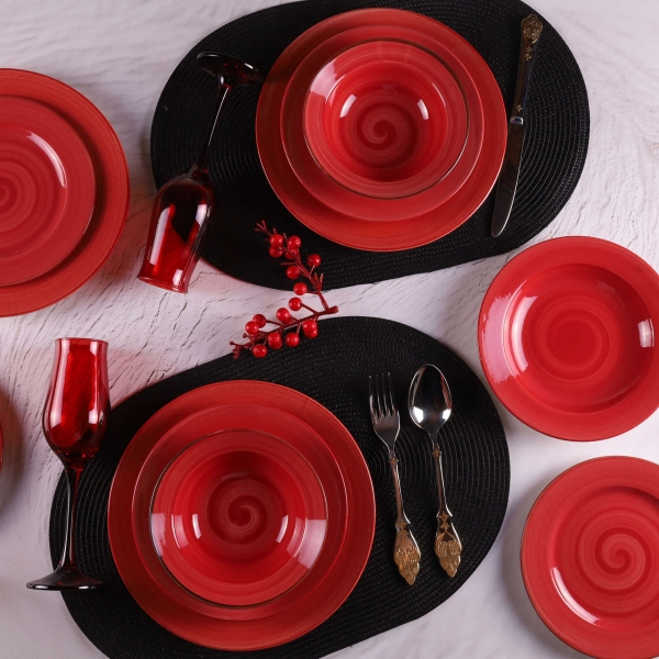 Tulu Porselen Lale Trend 36 24 Parça Yemek Takımı