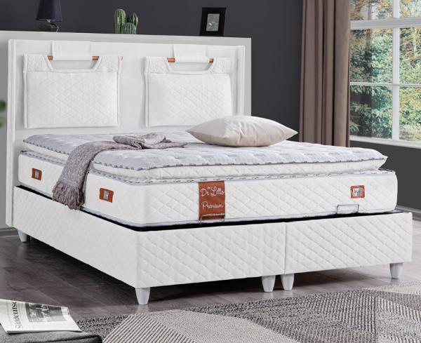 Cesur Venedik Premium Pedli 90x200 Baza+Başlık+Yatak Seti