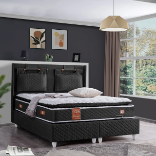 Cesur Venedik Premium Pedli 90x200 Baza+Başlık+Yatak Seti