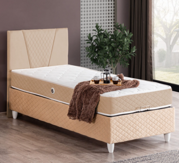 Cesur Menekşe 90x190 Baza+Başlık+Yatak Seti