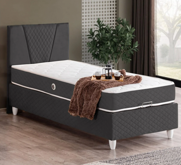 Cesur Menekşe 90x190 Baza+Başlık+Yatak Seti