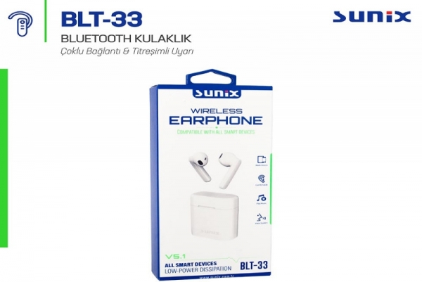 Sunix BLT33 Tam Kablosuz Kulaklık