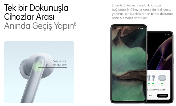 Oppo Enco Air2 Pro Tam Kablosuz Kulaklık