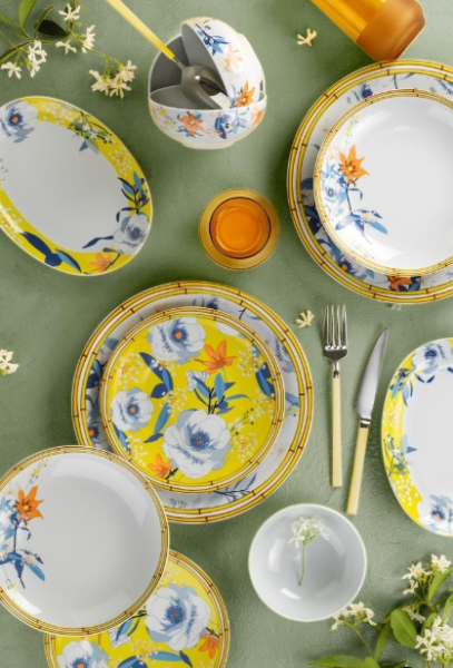 Kütahya Porselen Flora 50 Parça Yemek Takımı