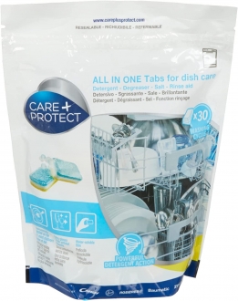 Care+Protect Hepsi Bir Arada Bulaşık Makinesi Deterjanı 30 Adet