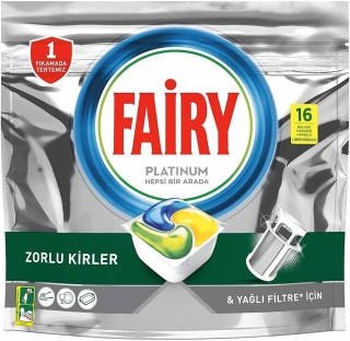 Fairy Platinum Hepsi Bir Arada Tablet Bulaşık Deterjanı 16 Adet