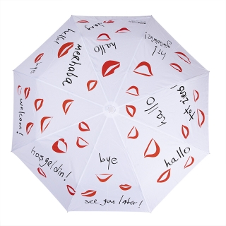 Biggdesign Her Dilden Beyaz Mini Çanta Boy Unisex Şemsiye