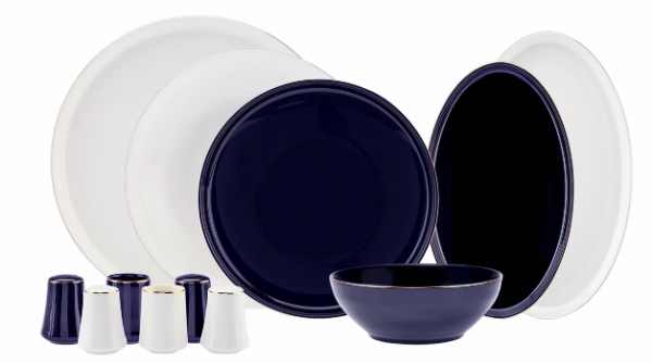 Karaca Elara Blue White 57 Parça Yemek Takımı (Beyaz / Mavi)