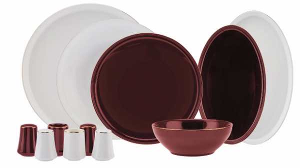 Karaca Elara Red White 57 Parça Yemek Takımı (Beyaz / Kırmızı)