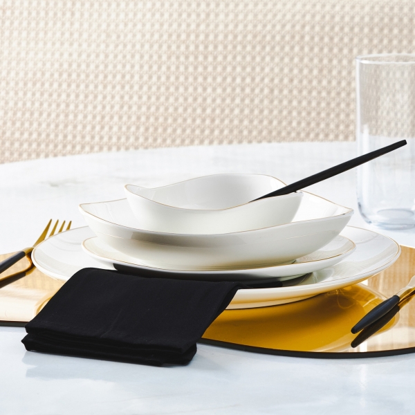 Karaca Streamline Middle Gold 24 Parça Yemek Takımı