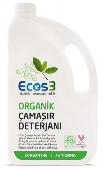 Ecos3 Organik Vegan Sıvı Çamaşır Deterjanı 72 Yıkama