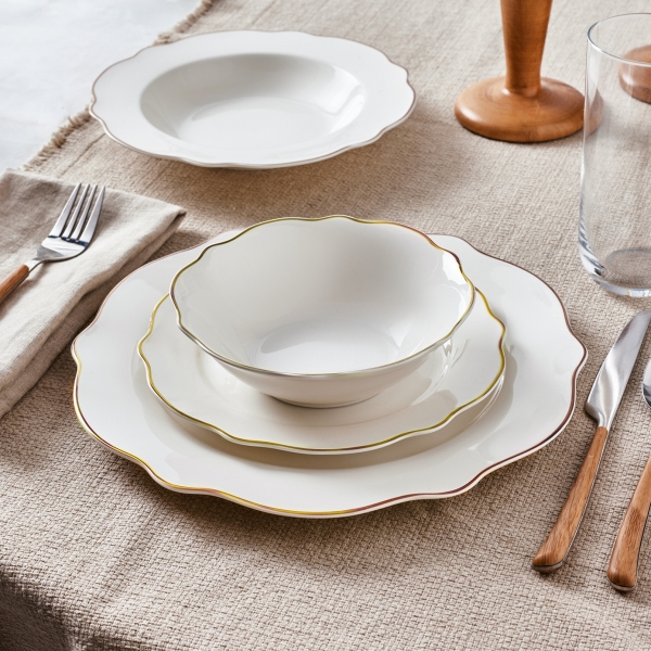 Karaca Almond Gold Line 24 Parça Yemek Takımı