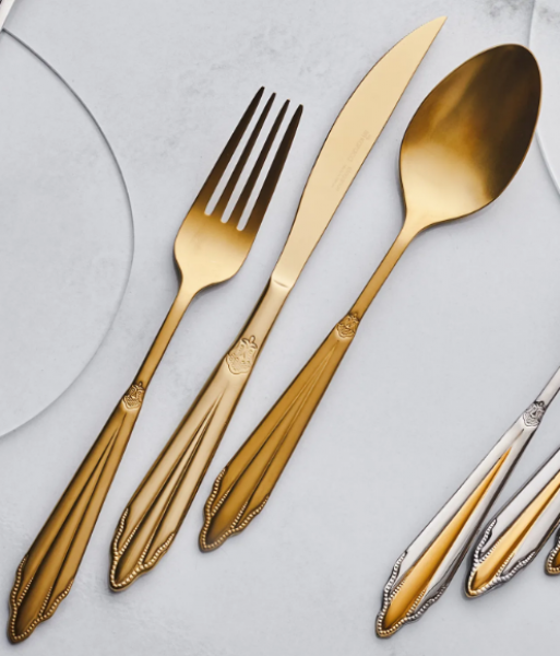 Karaca Mantilla Tam Mat Gold 84 Parça Çatal Kaşık Bıçak Takımı