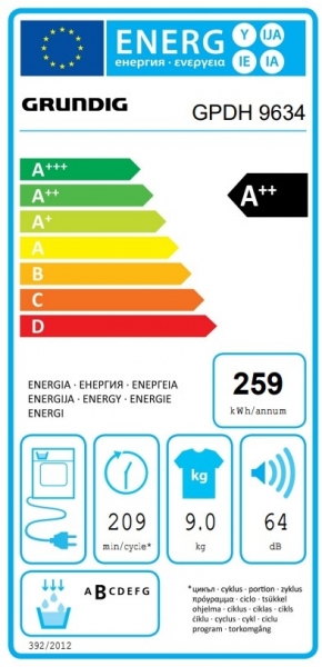 Grundig GPDH 9634 Isı Pompalı Kurutma Makinesi