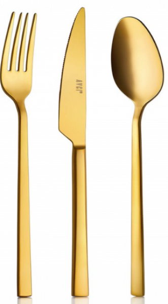 Avcı Klas Titanyum Mat Gold 18 Parça Çatal Kaşık Bıçak Takımı