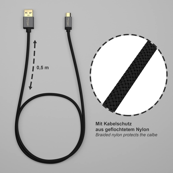 KabelDirekt Şarj Kablosu (0.5 m)