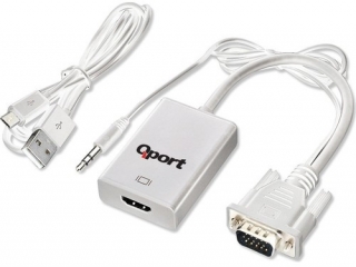 Qport Q-VH VGA to HDMI Dönüştürücü